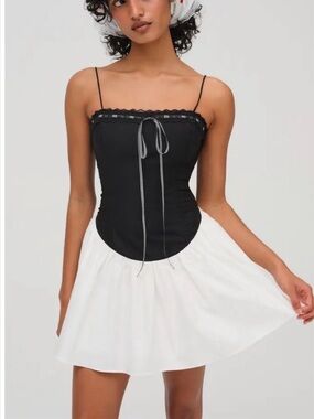New! For Love & Lemons - Anabella Mixed Media Minidress NWT; flawless